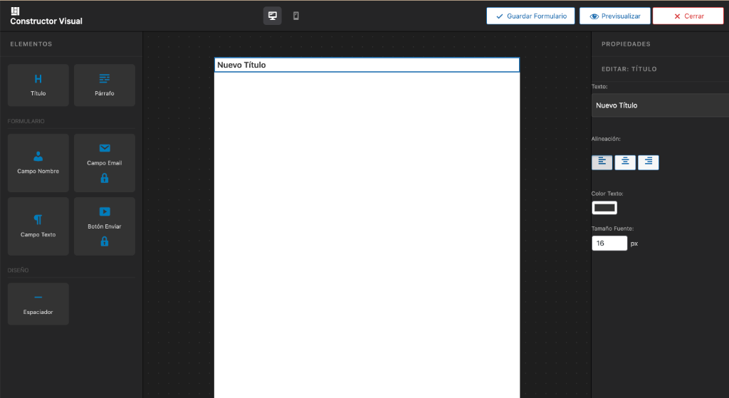 Propiedades de Título